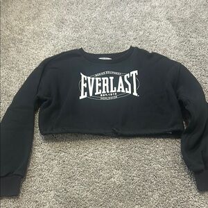 Everlast Black Boxy Crop Sweatshirt